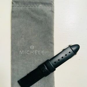 Michele 18mm black silicone strap